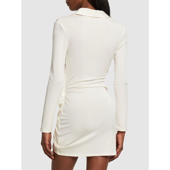 NWT Jacquemus La Robe Bahia Viscose Jersey Mini Dress Off White Medium $605 - Picture 2 of 9